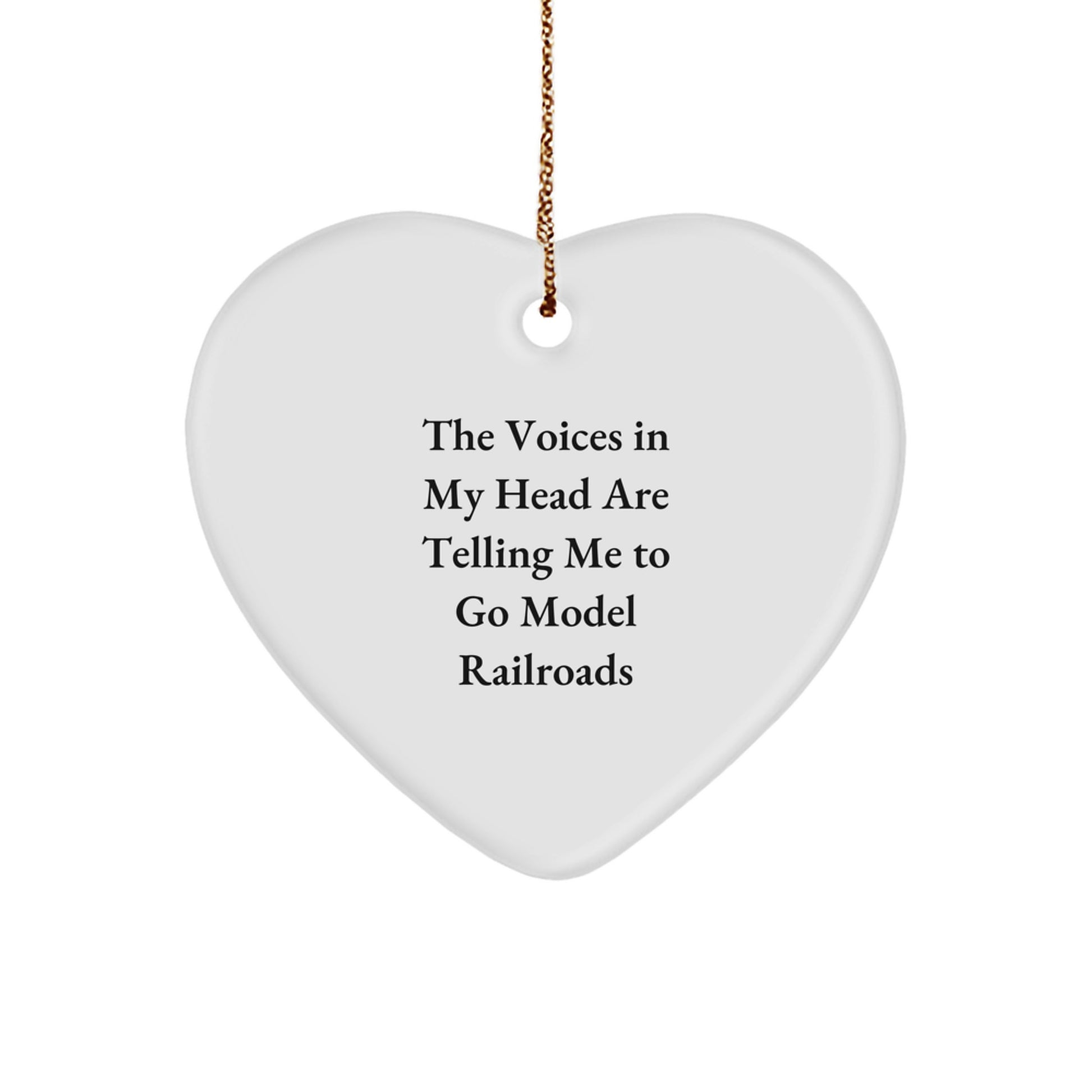 Unique Funny Model Railroads Gifts from Friends for Christmas Heart Ornament - Image 1