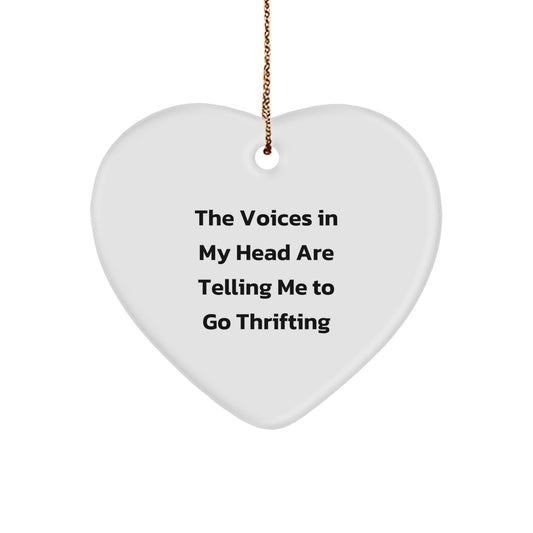 Funny Thrifting Heart Ornament Gifts from Friends for Men Women Family Thrifting Enthusiasts, Go Thrifting Inspirational Motivational Christmas Unique Gifts - Image 1