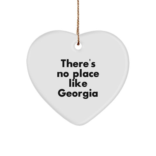 Funny Georgia Heart Ornament Gifts from Friends to Family - There's No Place Like Georgia Christmas Unique Gifts - Image 1