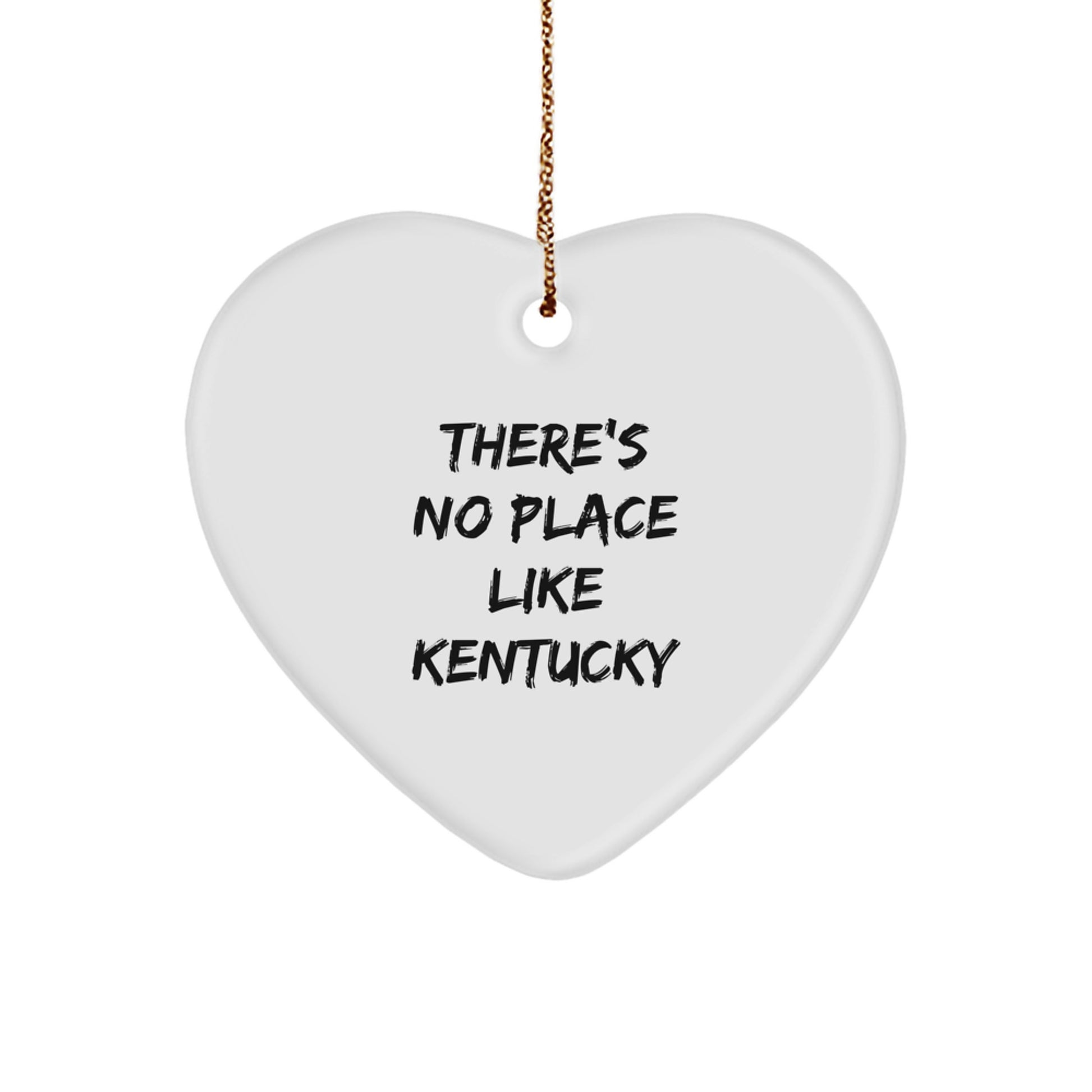 Funny Kentucky Heart Ornament Gifts from Friends and Family for Christmas, 'There's No Place Like Kentucky' Unique Heart Shaped Decorations for Kentucky Enthusiasts - Image 1
