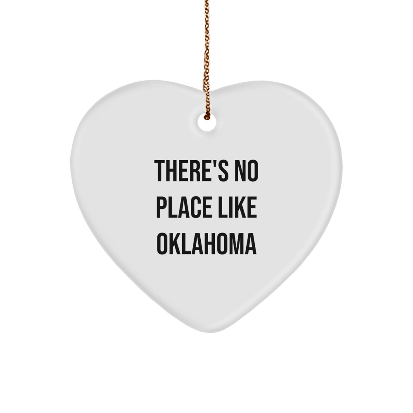 Christmas Unique Gift Heart Ornament for Her – Oklahoma Love Present - Image 1