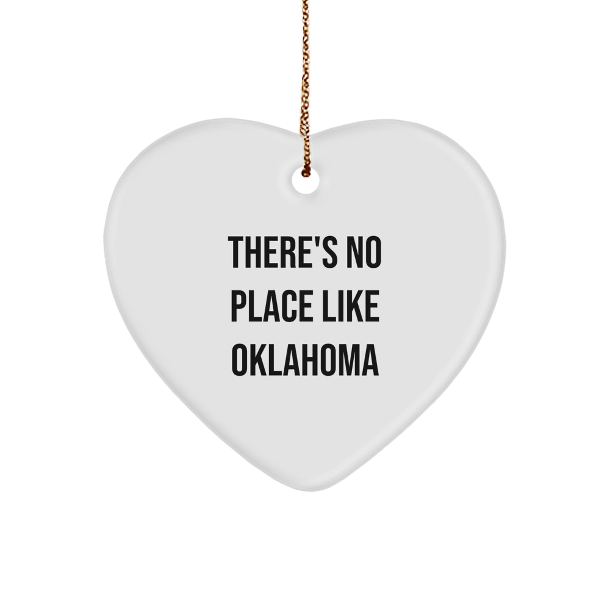 Christmas Unique Gift Heart Ornament for Her – Oklahoma Love Present - Image 1