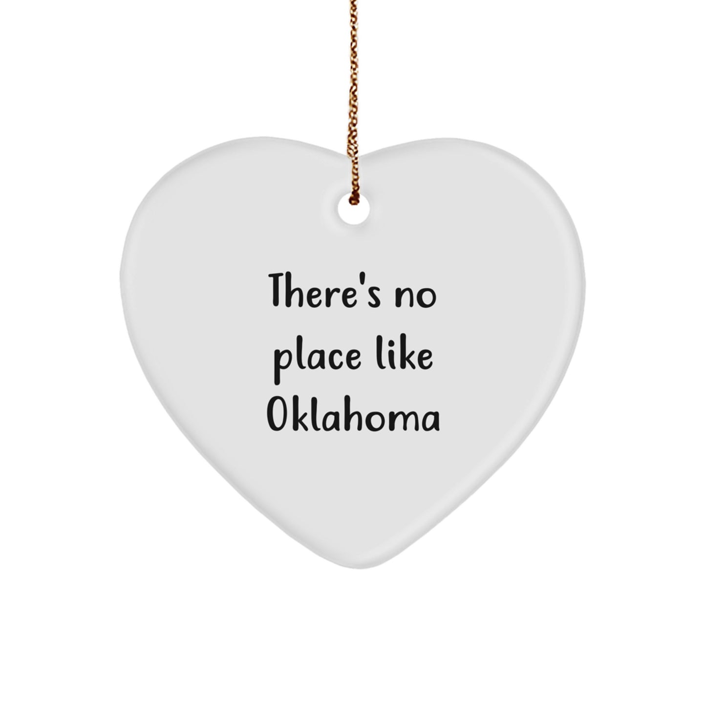 Oklahoma Heart Ornament Gifts from Friends for Family - 'There's No Place Like Oklahoma' Christmas Unique Gifts - Image 1