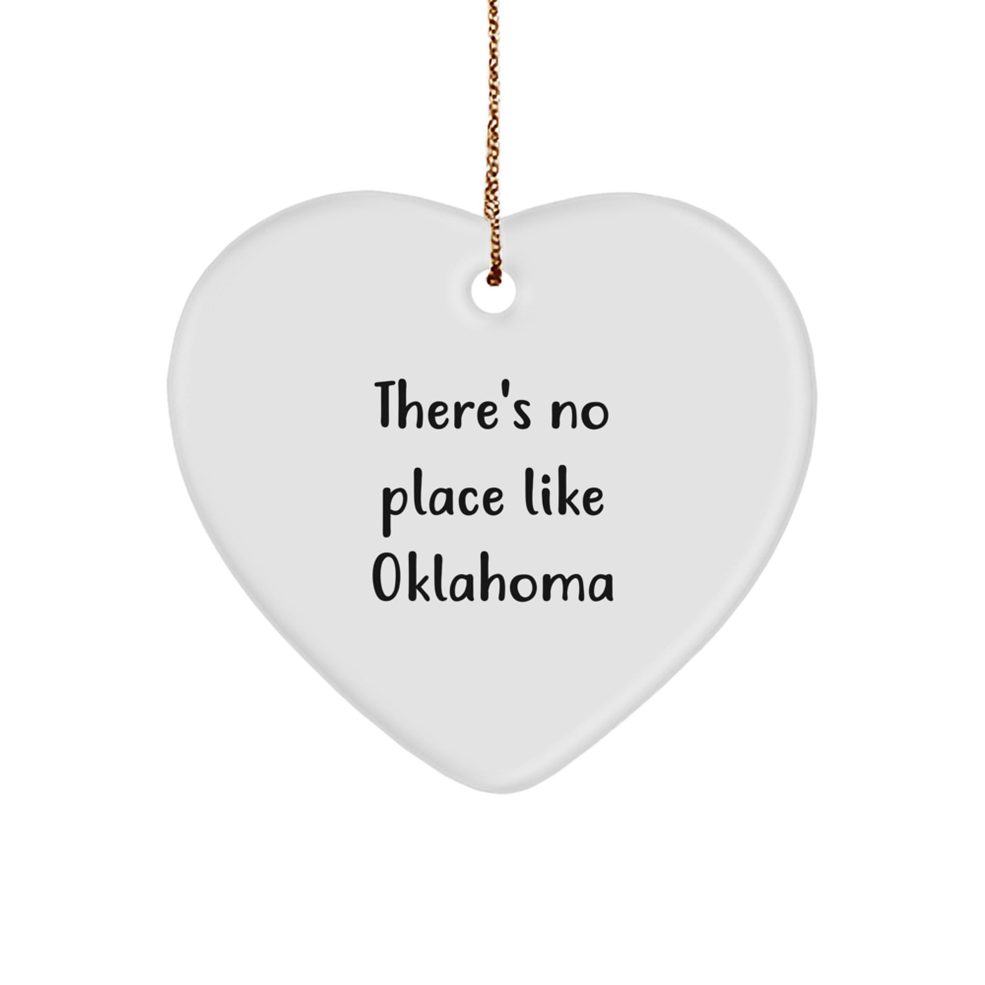Oklahoma Heart Ornament Gifts from Friends for Family - 'There's No Place Like Oklahoma' Christmas Unique Gifts - Image 1