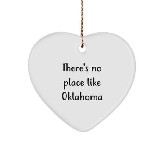 Oklahoma Heart Ornament Gifts from Friends for Family - 'There's No Place Like Oklahoma' Christmas Unique Gifts - Image 1