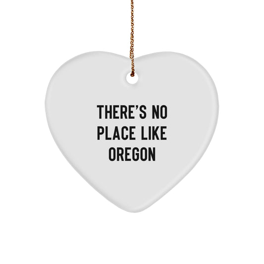 Oregon Heart Ornament for Him Christmas Unique Gift No Place Like Oregon - Image 1