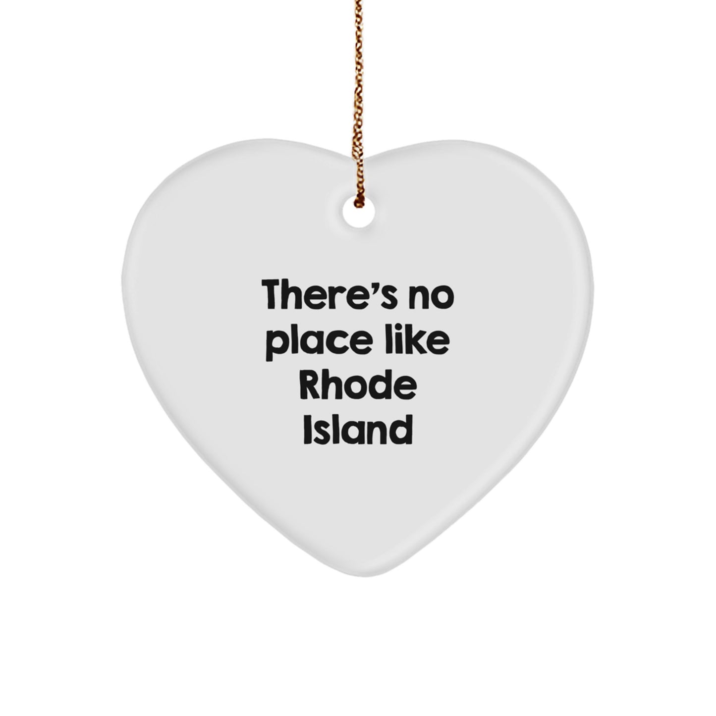 Rhode Island Heart Ornament, Funny Quote Gifts from Men to Women for Family, Christmas Unique Gifts - Image 1