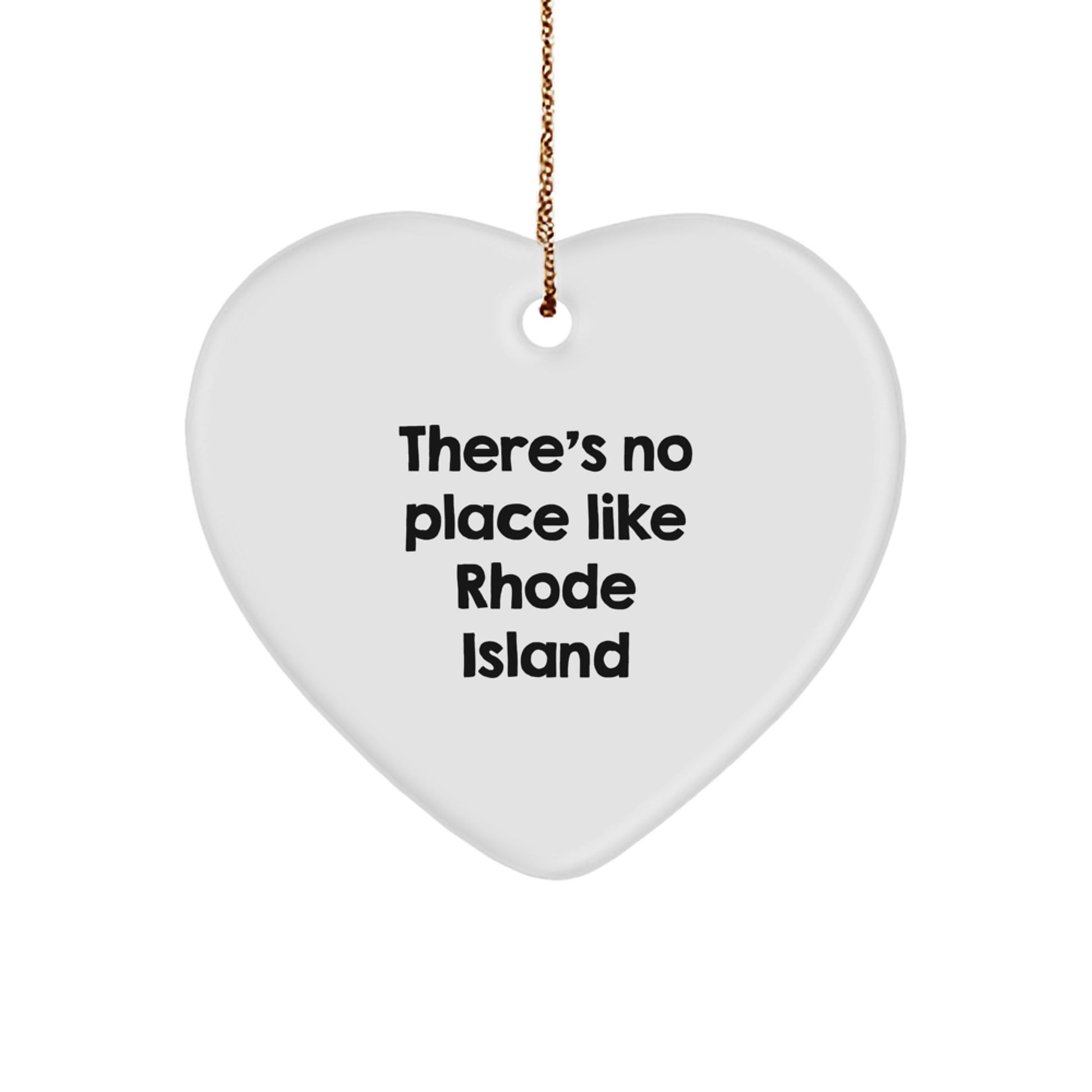 Rhode Island Heart Ornament, Funny Quote Gifts from Men to Women for Family, Christmas Unique Gifts - Image 1