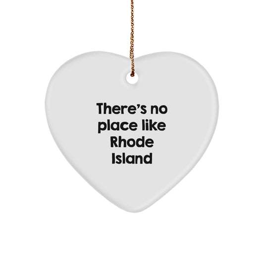 Rhode Island Heart Ornament, Funny Quote Gifts from Men to Women for Family, Christmas Unique Gifts - Image 1