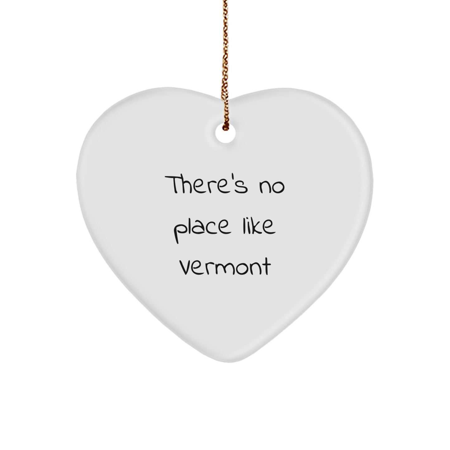 Vermont Heart Ornament Gifts from Friends and Family - There's No Place Like Vermont Christmas Decorations - Image 1