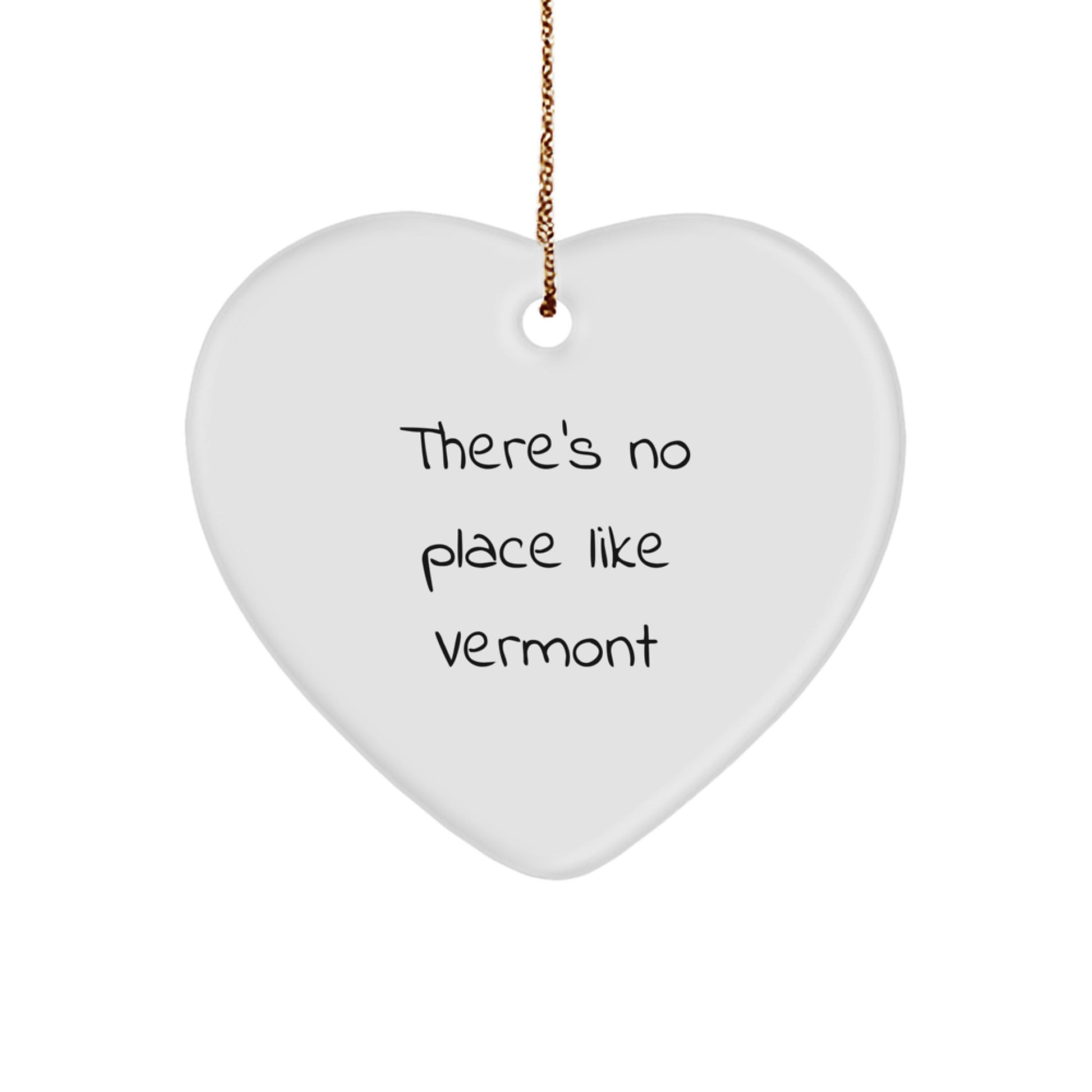 Vermont Heart Ornament Gifts from Friends and Family - There's No Place Like Vermont Christmas Decorations - Image 1