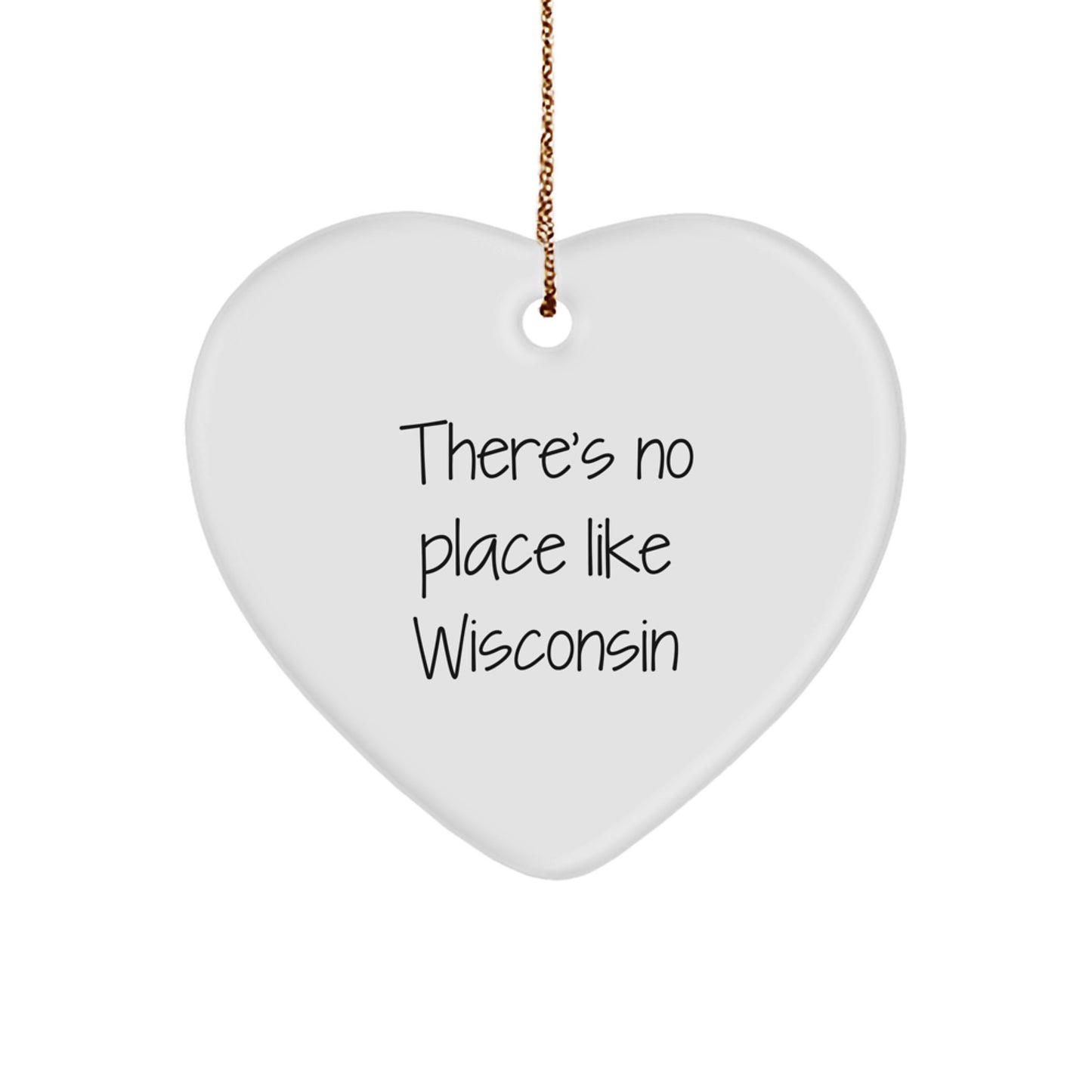 Christmas Unique Gift Wisconsin Heart Ornament for Her Bright Present - Image 1