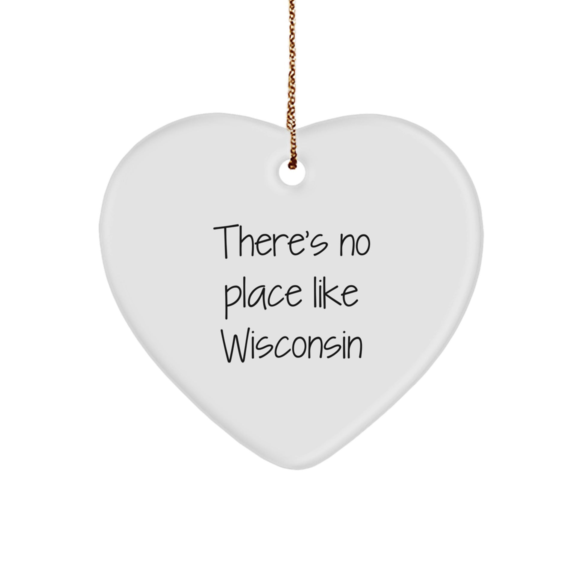 Christmas Unique Gift Wisconsin Heart Ornament for Her Bright Present - Image 1