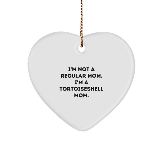 Funny Tortoiseshell Cat Mom Gifts for Christmas Unique Heart Ornaments from Friends for Tortoiseshell Cat Lovers - Image 1