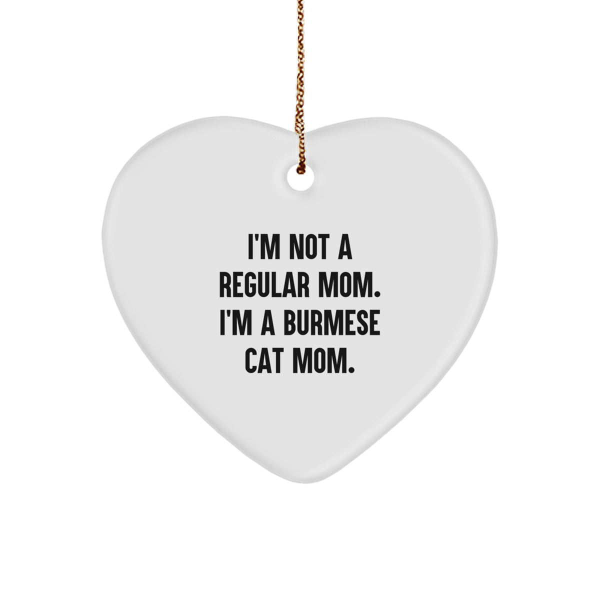 Christmas Surprise Gift for Teens Burmese Cat Mom Heart Ornament - Image 1