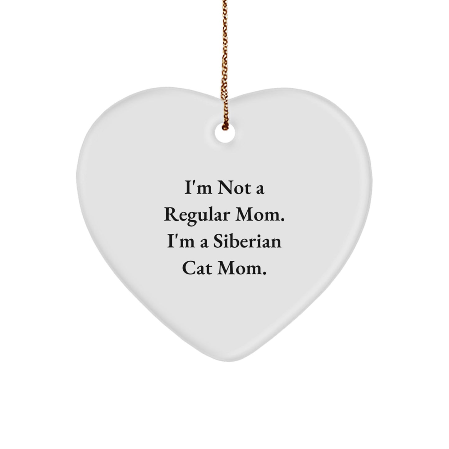Funny Siberian Cat Mom Christmas Unique Gifts from Friends for Women - Heart Ornament - Image 1