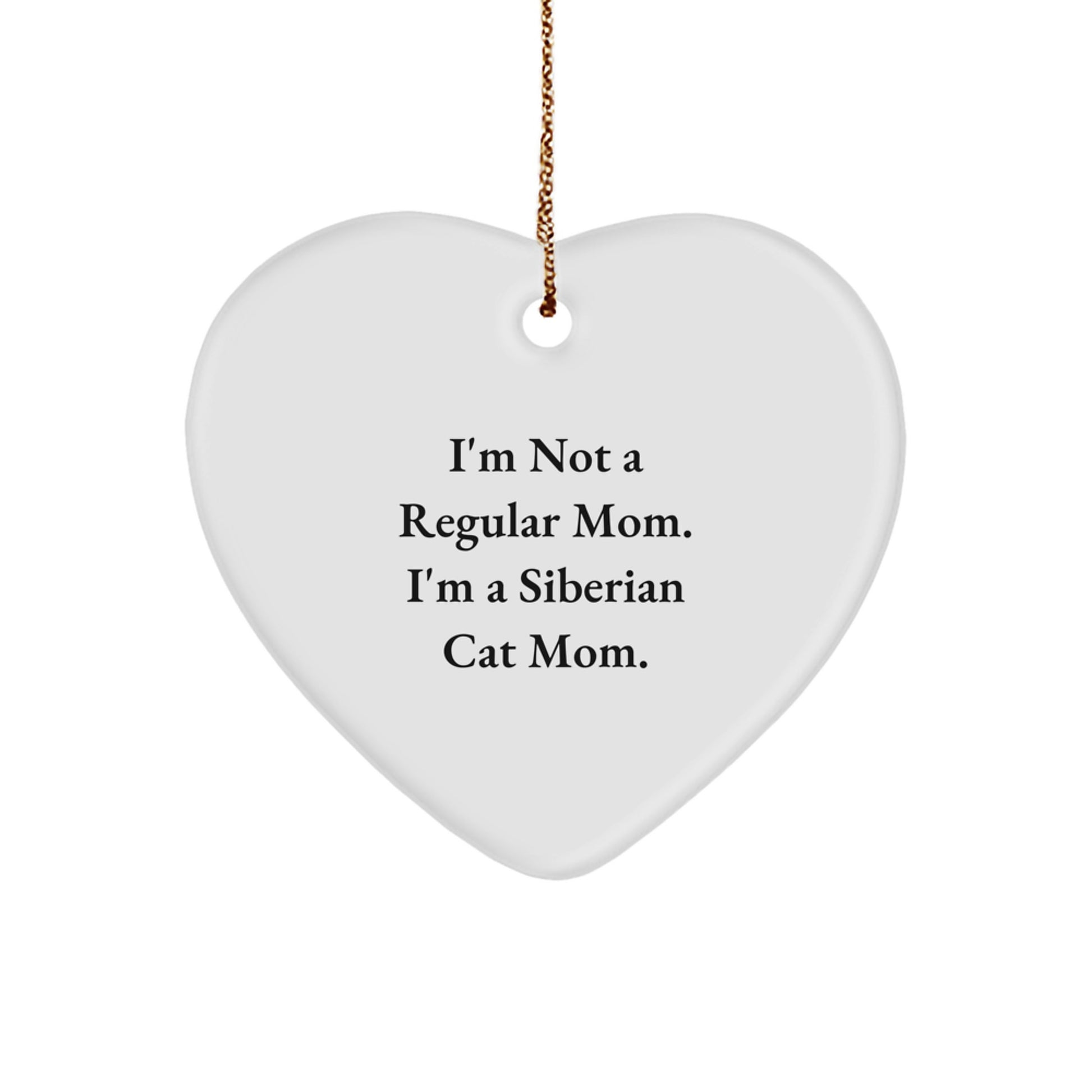 Funny Siberian Cat Mom Christmas Unique Gifts from Friends for Women - Heart Ornament - Image 1