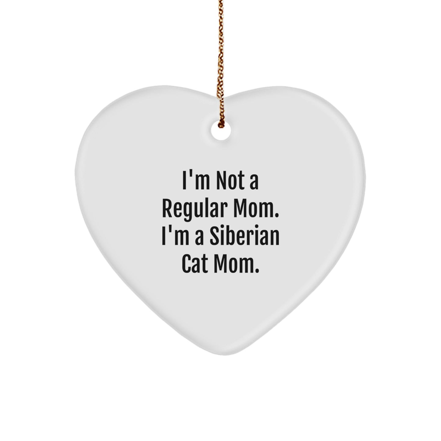 Funny Siberian Cat Mom Gifts, Heart Ornament for Men Women Friends Family, Handmade Christmas Memorable Presents from Mom to Siberian Cat Lover - Image 1