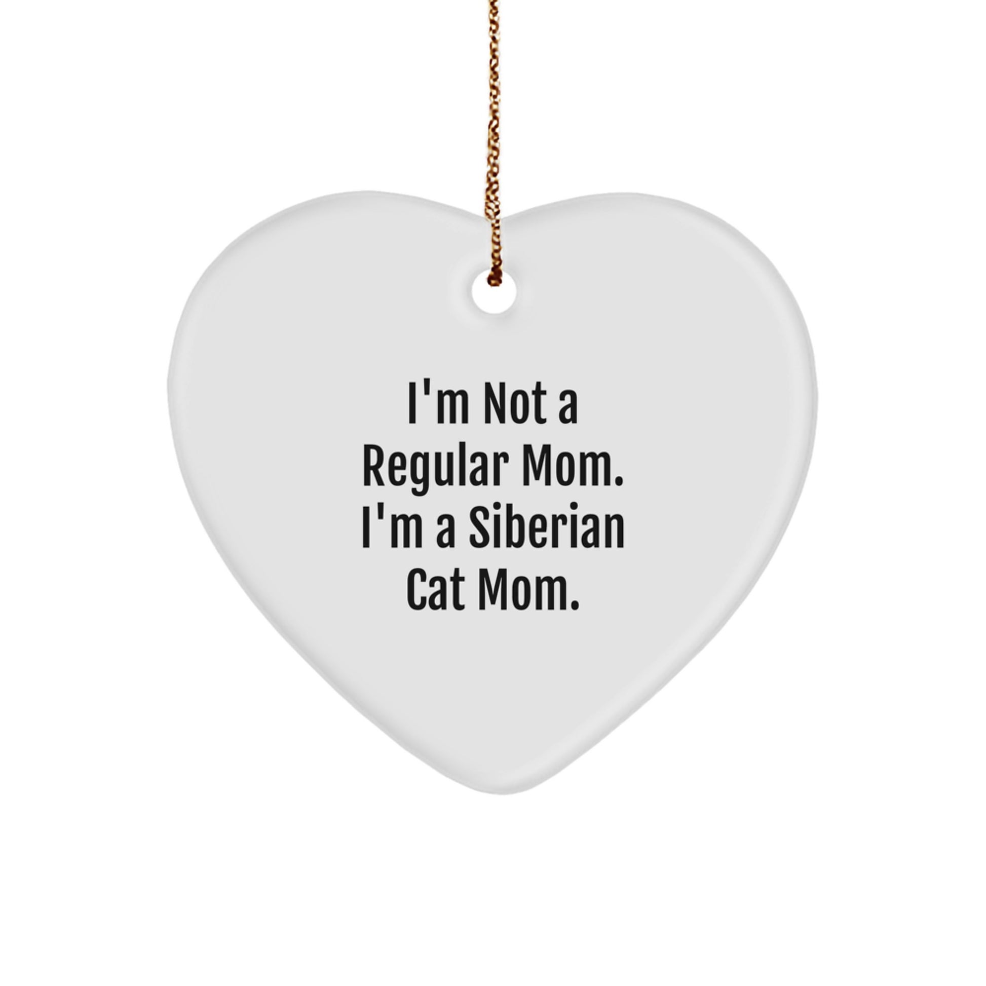 Funny Siberian Cat Mom Gifts, Heart Ornament for Men Women Friends Family, Handmade Christmas Memorable Presents from Mom to Siberian Cat Lover - Image 1