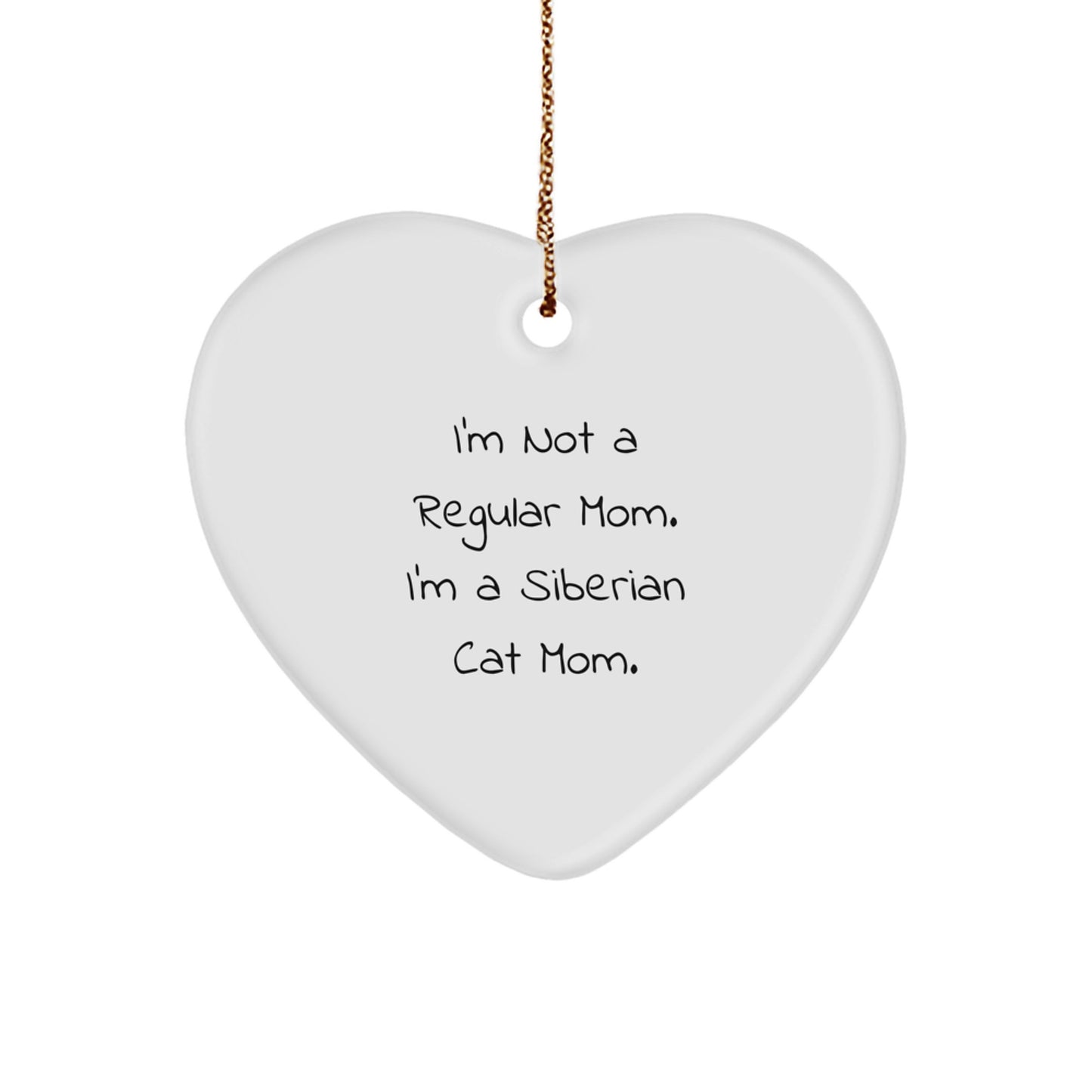 Funny Siberian Cat Gifts for Cat Mom Heart Ornament, Christmas Unique Gifts from Mom to Siberian Cat Lover, Siberian Cat Christmas Unique Gifts for Cat Enthusiasts - Image 1