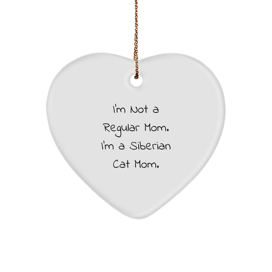 Funny Siberian Cat Gifts for Cat Mom Heart Ornament, Christmas Unique Gifts from Mom to Siberian Cat Lover, Siberian Cat Christmas Unique Gifts for Cat Enthusiasts - Image 1