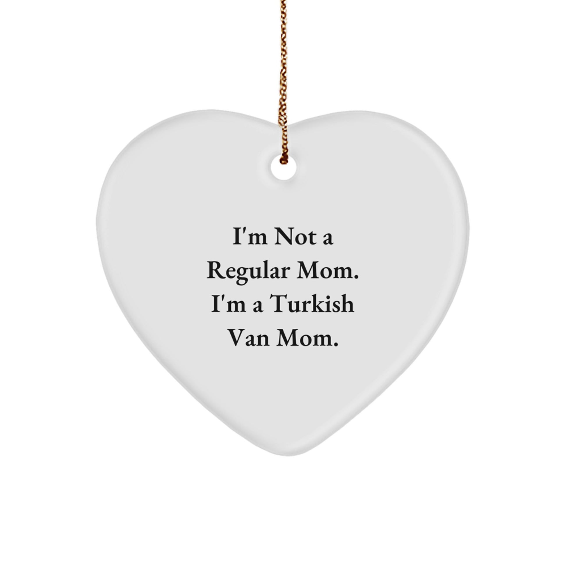 Turkish Van Cat Mom Funny Heart Ornament Gifts from Family for Christmas Unique - Image 1
