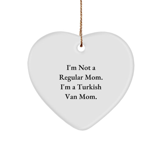 Turkish Van Cat Mom Funny Heart Ornament Gifts from Family for Christmas Unique - Image 1