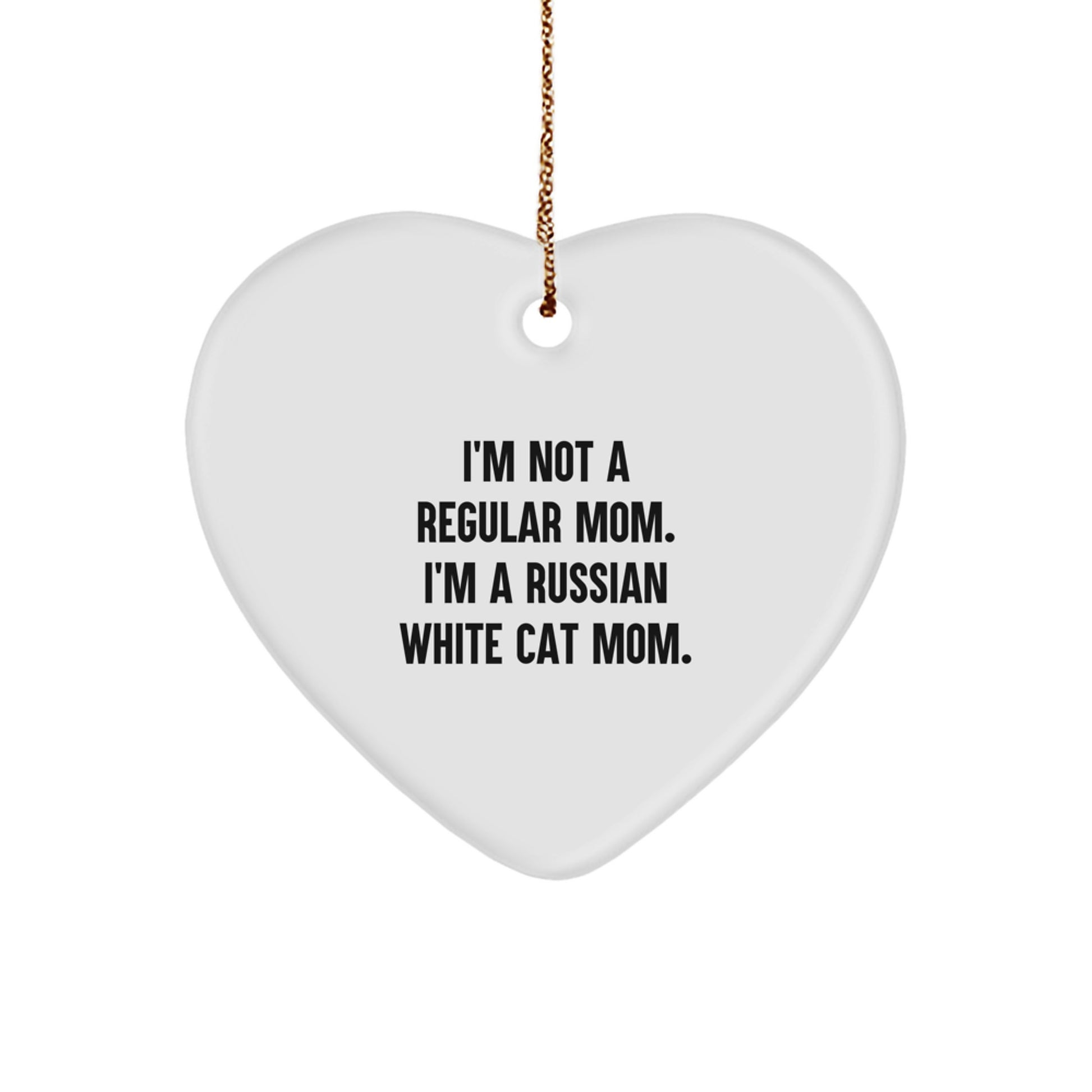For Him Russian White Cat Heart Christmas Ornament Gift Regular Mom - Image 1