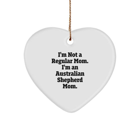 Funny Australian Shepherd Dog Heart Ornament Gifts from Mom Friends Family for Christmas - Image 1