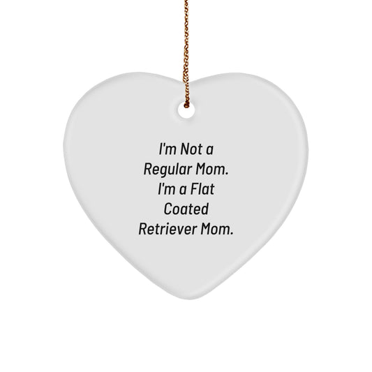 Funny Flat Coated Retriever Dog Mom Heart Ornament Gifts from Family, Friends, Coworkers for Flat Coated Retriever Dog Lovers this Christmas - Image 1