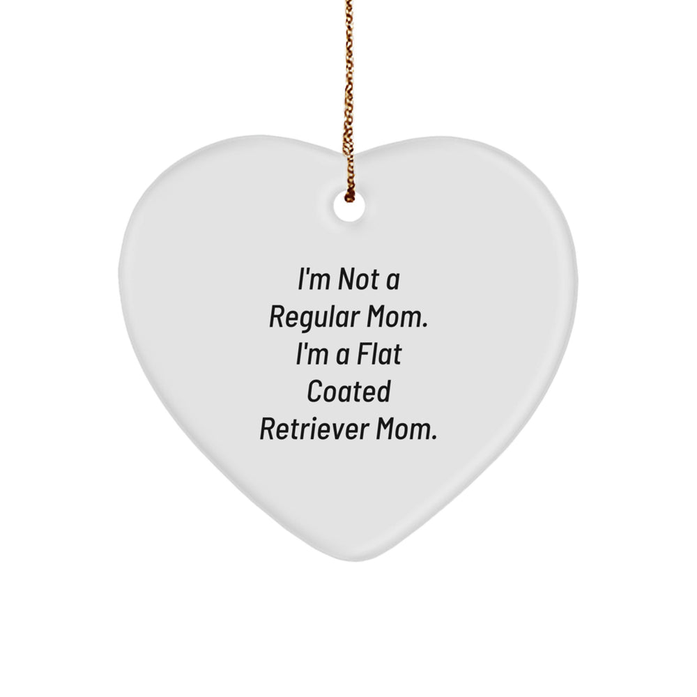 Funny Flat Coated Retriever Dog Mom Heart Ornament Gifts from Family, Friends, Coworkers for Flat Coated Retriever Dog Lovers this Christmas - Image 1