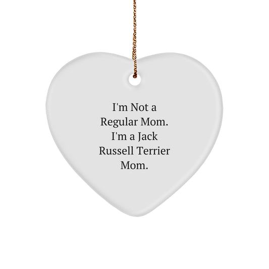 Funny Jack Russell Terrier Dog Mom Heart Ornament Gifts from Family to Friends for Christmas - Image 1