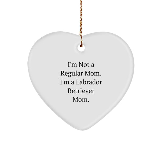 Labrador Retriever Dog Mom's Funny Christmas Unique Gifts from Friends to Family - Heart Ornament - Image 1