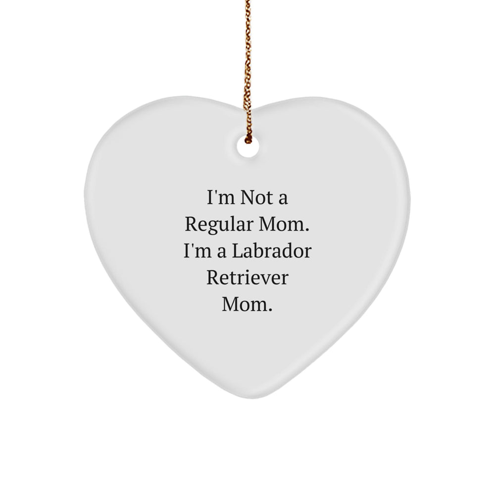 Labrador Retriever Dog Mom's Funny Christmas Unique Gifts from Friends to Family - Heart Ornament - Image 1