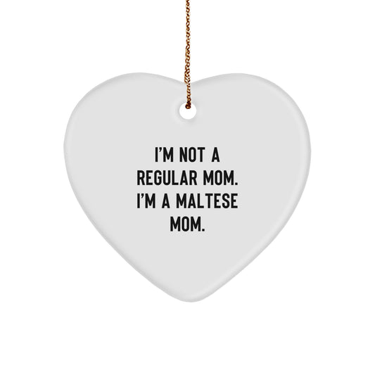 Maltese Mom Keepsake Heart Deluxe Christmas Ornament for Him Gift - Image 1