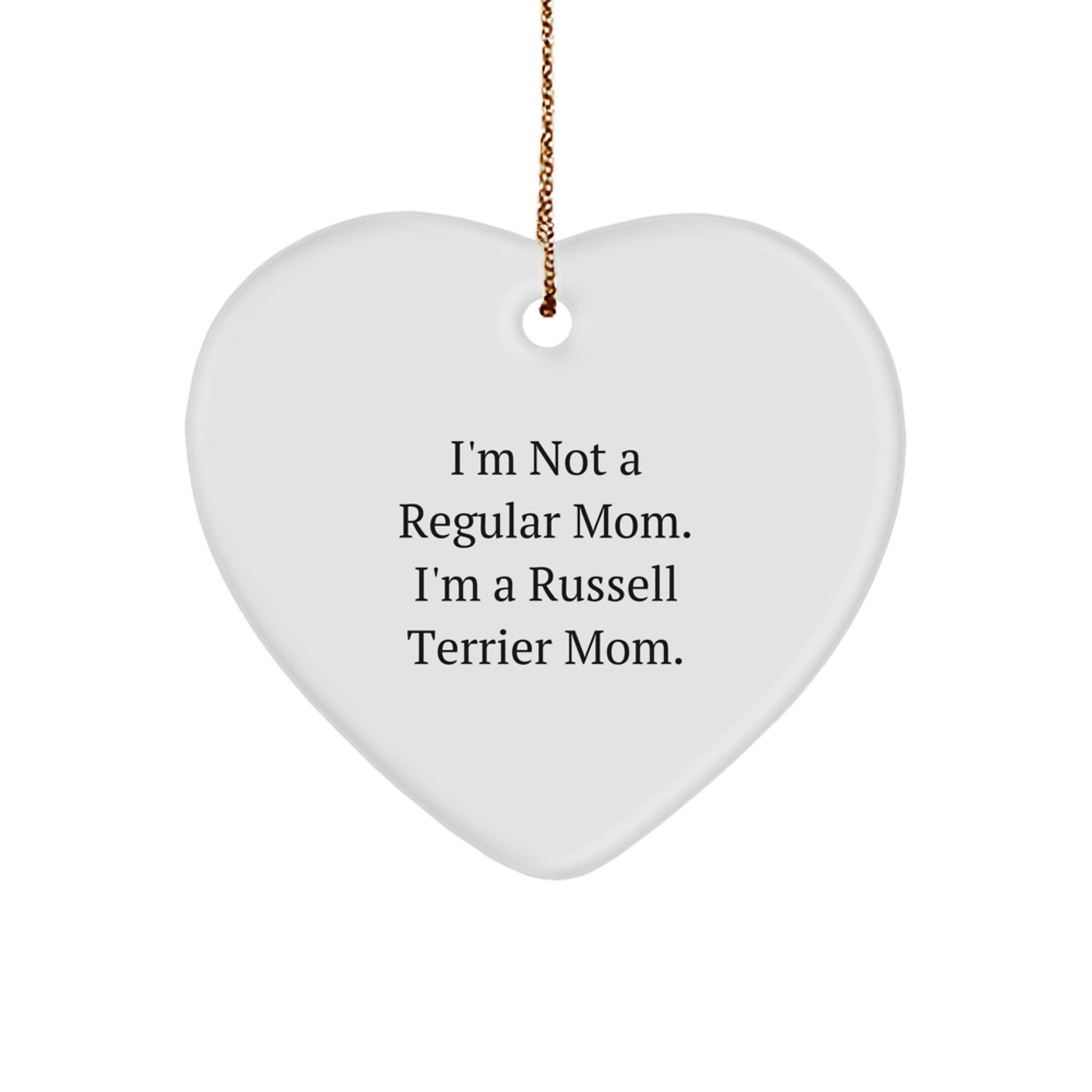 Funny Russell Terrier Dog Mom Heart Ornament Gifts from Family Christmas Unique Presents for Russell Terrier Dog Lover Russell Terrier Dog Owners - Image 1