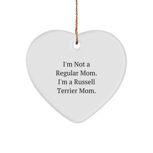 Funny Russell Terrier Dog Mom Heart Ornament Gifts from Family Christmas Unique Presents for Russell Terrier Dog Lover Russell Terrier Dog Owners - Image 1
