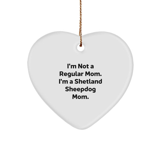 Funny Shetland Sheepdog Mom Heart Ornament Gifts from Friends for Christmas Unique Presents - Image 1