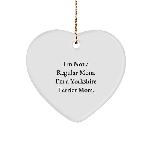 Funny Yorkshire Terrier Mom Gifts for Christmas, Heart Ornament from Mom to Yorkshire Terrier Dog Lover - Image 1