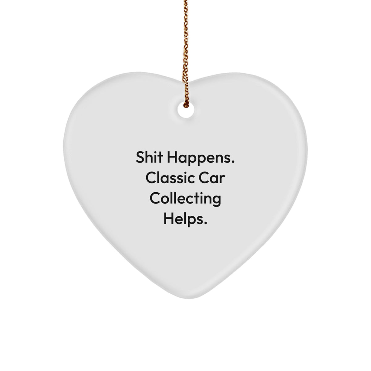 Christmas Unique Gift Heart Ornament for Teens, Classic Car Collecting - Image 1
