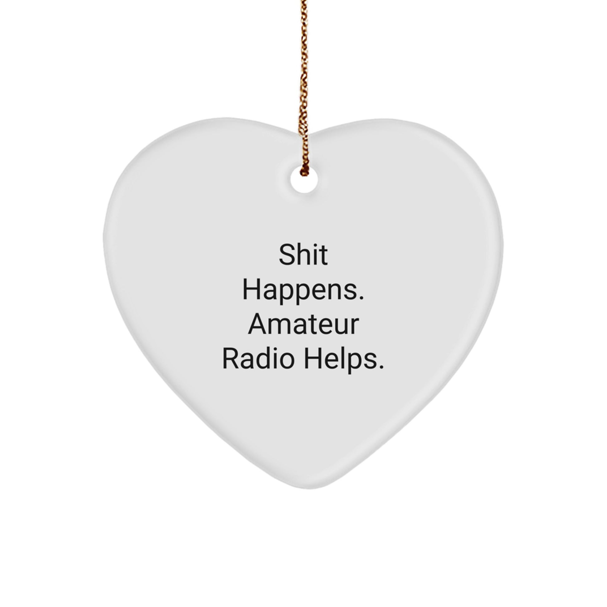 Amateur Radio Heart Christmas Ornament Gift for Coworkers Idea Funny - Image 1