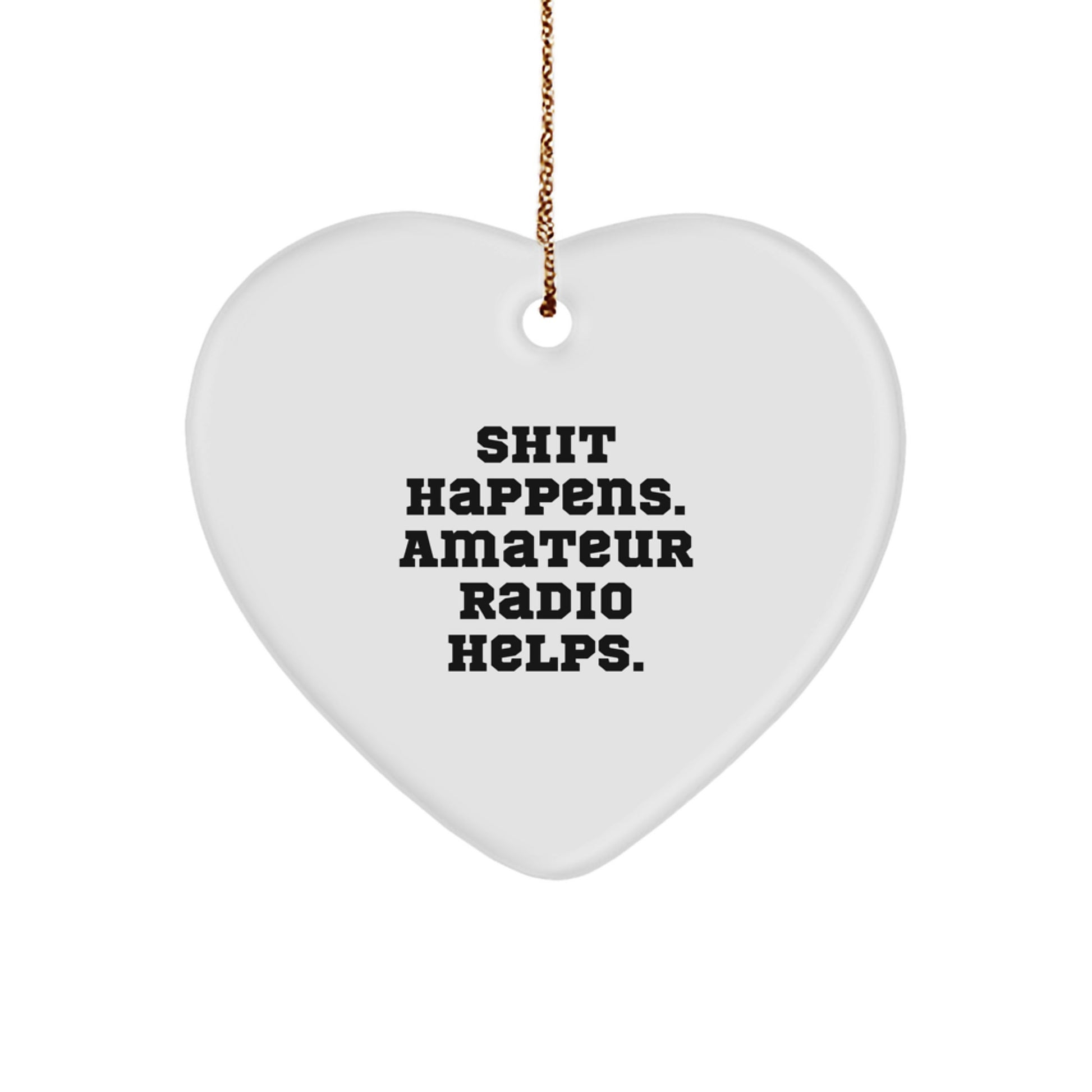 Funny Amateur Radio Christmas Ornament Novelty Heart for Friends Gift - Image 1
