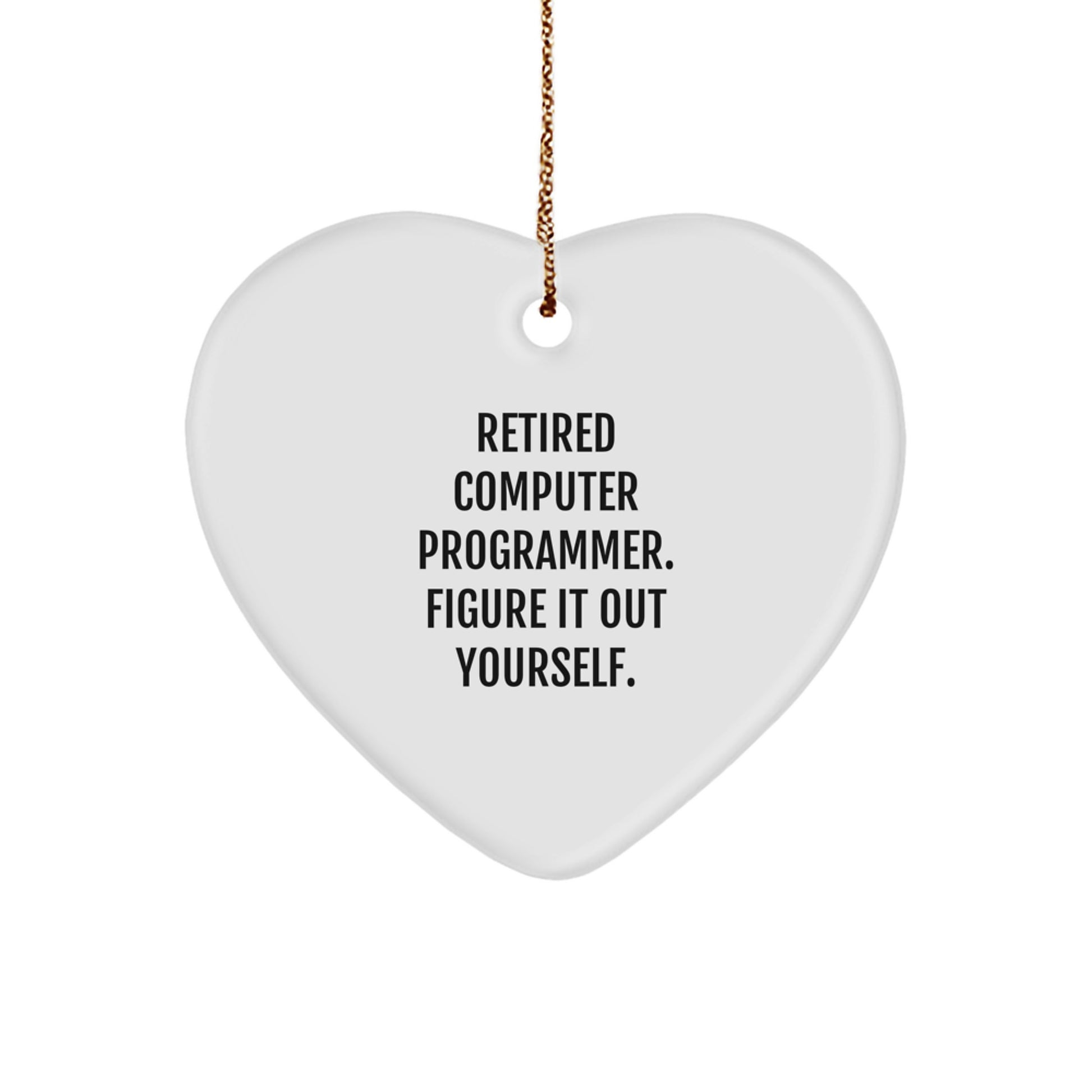 Funny Computer Programmer Gifts from Men, Heart Ornament for Friends or Family, Christmas Unique Presents - Image 1
