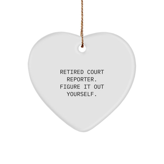 Funny Court Reporter Gift, Heart Ornament for Court Reporter Friends, Christmas Unique Gifts from Men to Court Reporters - Image 1
