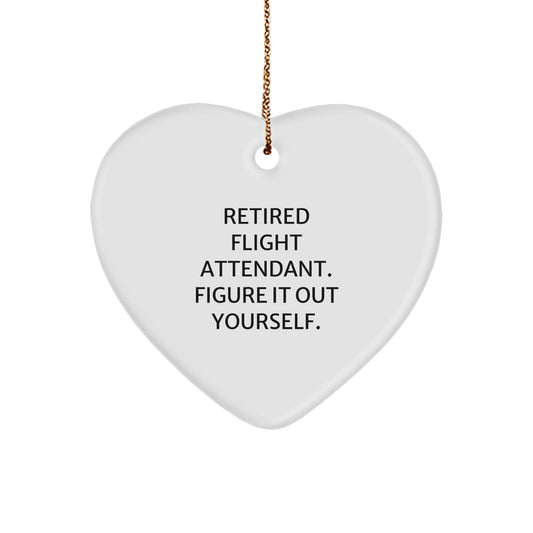 Flight Attendant Heart Ornament, Funny Quote Gift from Friends and Family for Men and Women, Christmas Unique - Image 1