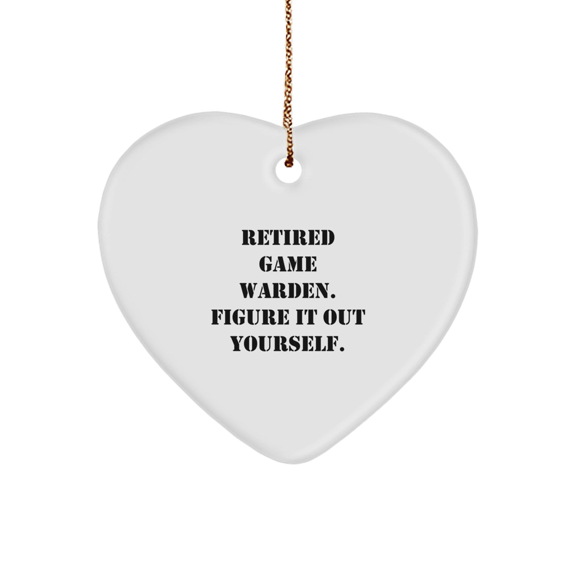 Durable White Heart Christmas Ornament for Coworkers - Game Warden Gift - Image 1