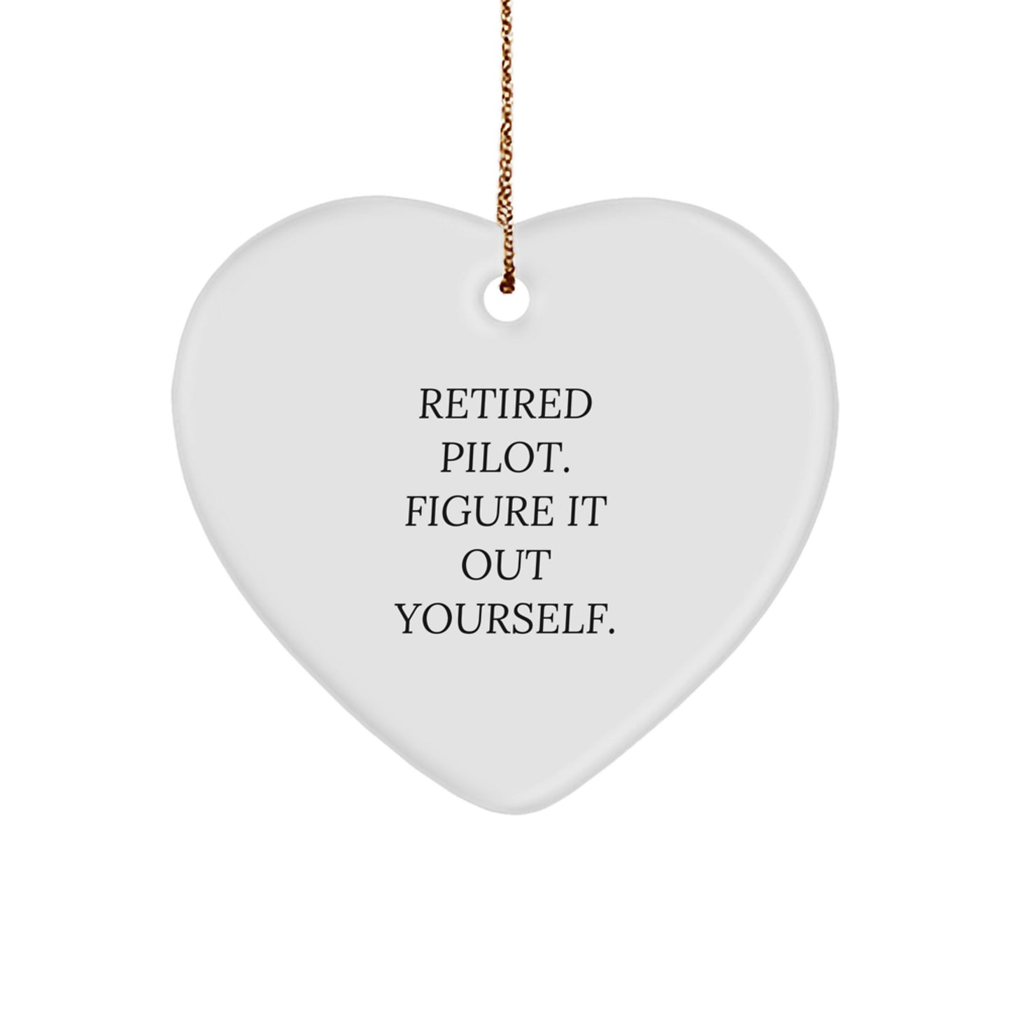 Retired Pilot Keepsake Heart Christmas Ornament for Him Gift - Image 1