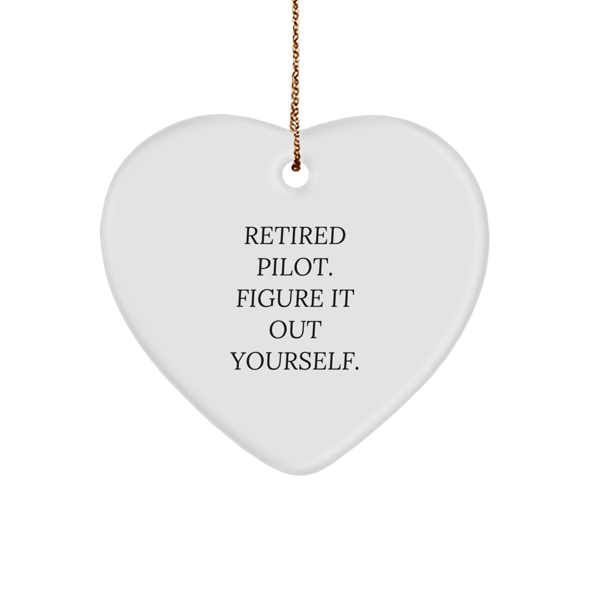 Retired Pilot Keepsake Heart Christmas Ornament for Him Gift - Image 1