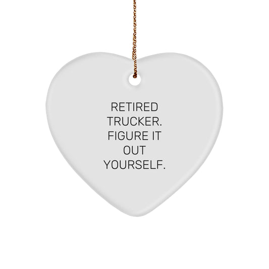 Funny Trucker Heart Ornament Gifts from Retired Truckers - Trucker Love for Christmas Unique Gifts for Men - Image 1