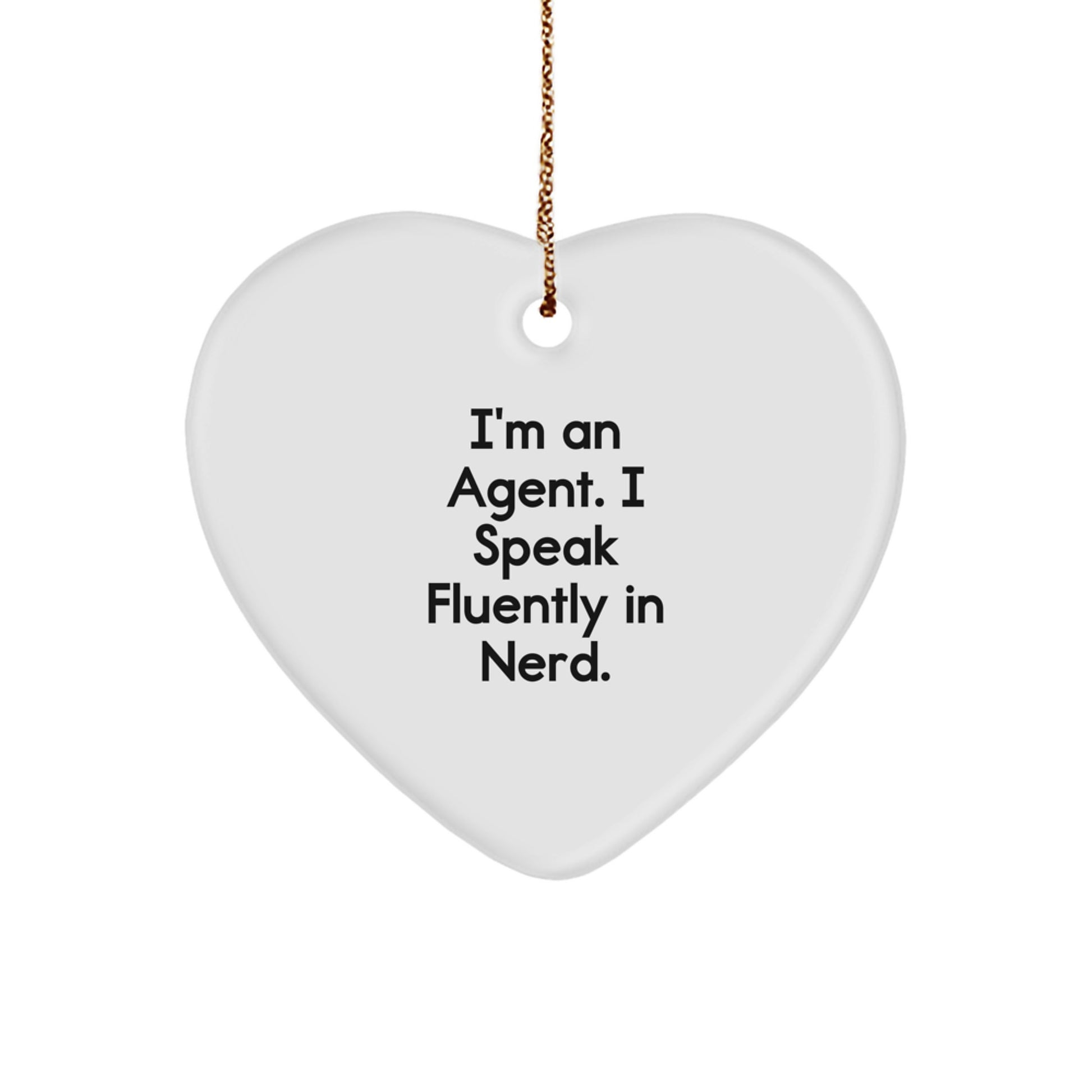 Christmas Unique Gift for Her Agent Heart Ornament Present Speak genius - Image 1